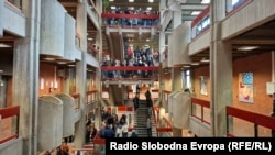 Učesnici protesta objavili su da je fakultet blokiran, 21. januar 2025.