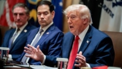 US President Donald Trump participates in a cabinet meeting at the White House on May 27. 