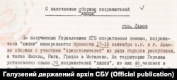 Фрагмент повідомлення КДБ УРСР до ЦК КП(б)У, 17 вересня 1979 року
