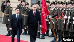 Președintele Erdoğan spune că Rusia și Ucraina trebuie să dialogheze, iar rezolvarea tensiunilor să fie făcută în baza legislației internaționale. Rusia e acuzată de Ucraina și Occident că a încălcat tocmai această legislație când a anexat Crimeea.