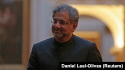 Pakistani Prime Minister Shahid Khaqan Abbasi in London in April.