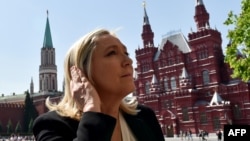 France's far-right Front National party leader Marine Le Pen visits Moscow in May 2015. 