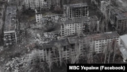 ომით განადგურებული ქალაქი კონსტანტინოვკა უკრაინის დონეცკის ოლქში