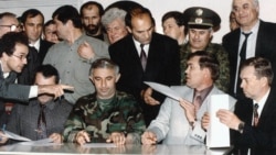 Подписание Хасавюртовских соглашений между Чечней и Россией, 30 августа 1996 г.