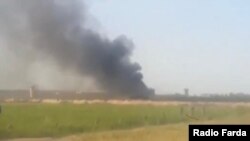 Smokes is seen rising from Shiban prison in Ahvaz during a riot there on March 31.