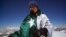 Pakistani climber Samina Baig poses on the top of Chashkin Sar (6,400 meters) in Pakistan. (file photo)