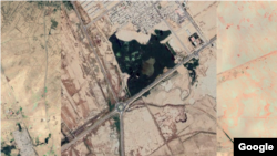 Satellite image of marshes in Chamran township 