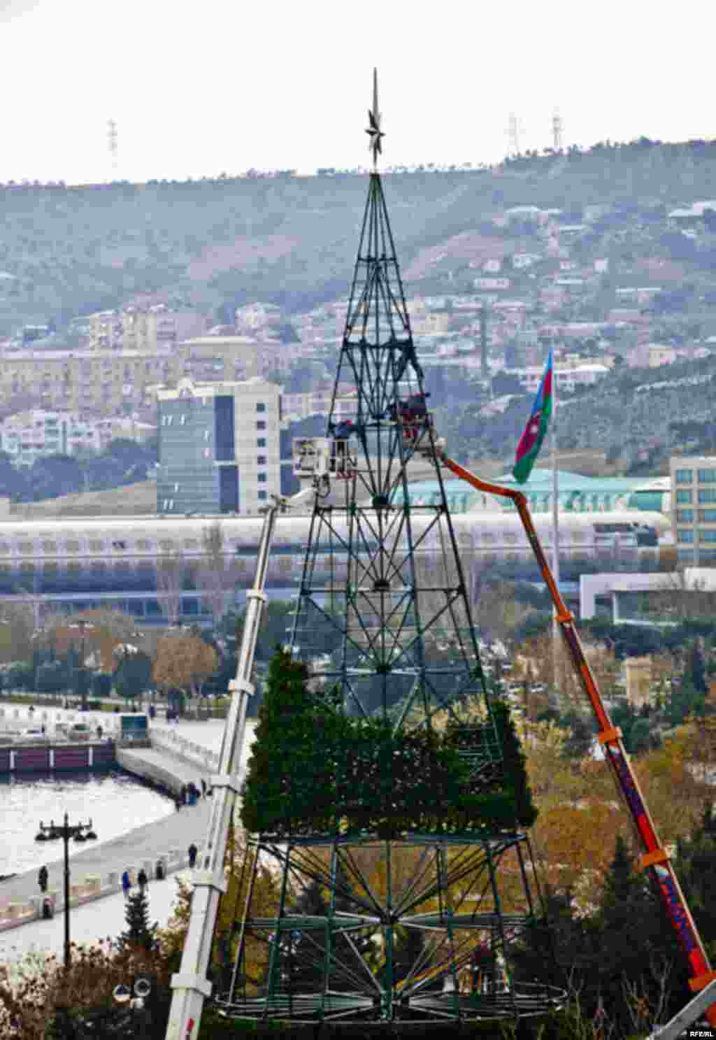 Yeni il üçün bəzənmiş Bakıdan fotolar #6