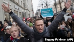 Алексей Навальный на акции в Москве