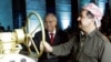 Iraqi President Jalal Talabani (left), a Kurd, and Kurdish regional President Mas'ud Barzani open a ceremonial valve during an event to celebrate the start of oil export from Kurdistan in June.