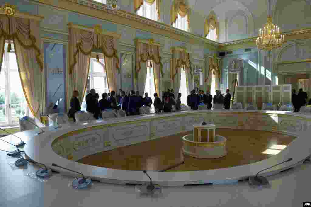 Местото на собирот на лидерите на Г20 во палатата Константин во Санкт Петербург.