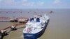 CHINA -- The Vladimir Rusanov, a liquefied natural gas (LNG) tanker ship, is seen following its arrival at the LNG terminal in Nantong city, eastern China's Jiangsu province, July 19, 2018