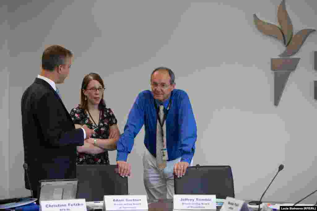Czech Republic -- RFE/RL Headquaters, Meeting, Radio, BBG, VOA, Prague, July 21, 2014 - Working Meeting on Initiatives to Counter Russian Propaganda & Disinformation