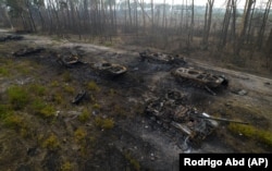 Знищена російська бронетехніка після того, як ЗСУ розгромили російських військових під Києвом, 31 березня 2022 року