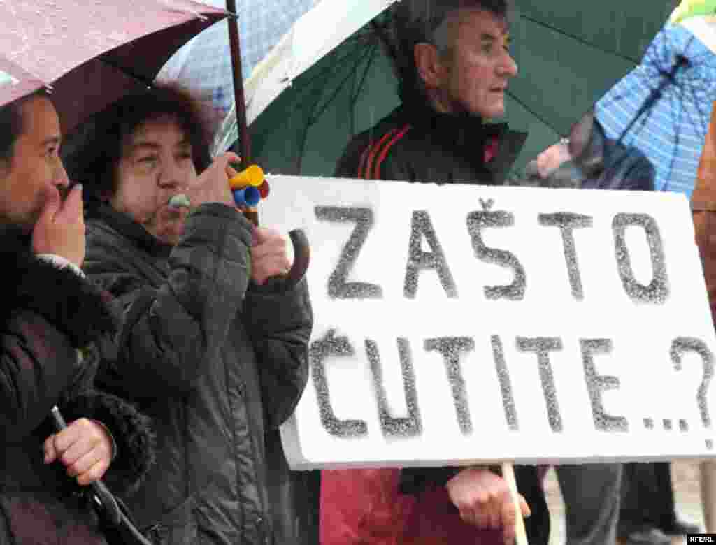 Protesti radnika Duvanskog kombinata Podgorica. Foto:Savo Prelević 
