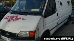 Belarus - minibus with Russian plates in Minsk