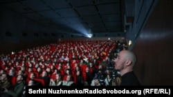 Автор фільму «Поверніть мені ім’я» Мар’ян Кушнір під час прем’єри в Києві, 10 лютого 2026 року