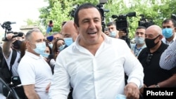 Gagik Tsarukian arrives for a court hearing in Yerevan in June