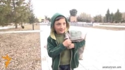 Little Vardan collects empty bottles to buy clothes