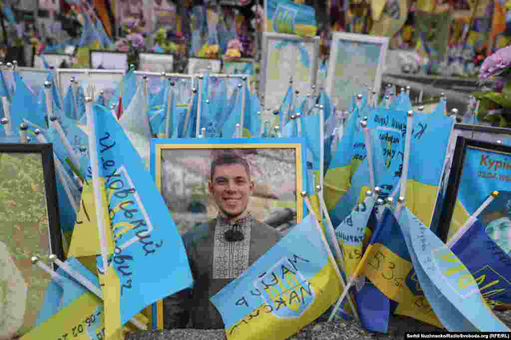 A cemetery in Kyiv is pictured on May 15, which Ukrainians celebrate as Vyshyvanka Day (Folk Embroidery Day)