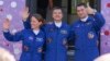 Russian cosmonauts Oleg Kononenko and Nikolai Chub (center and right) prepeare for takeoff along with NASA's Loral O'Hara from the Baikonur Cosmodrome in Kazakhstan in September 2023.