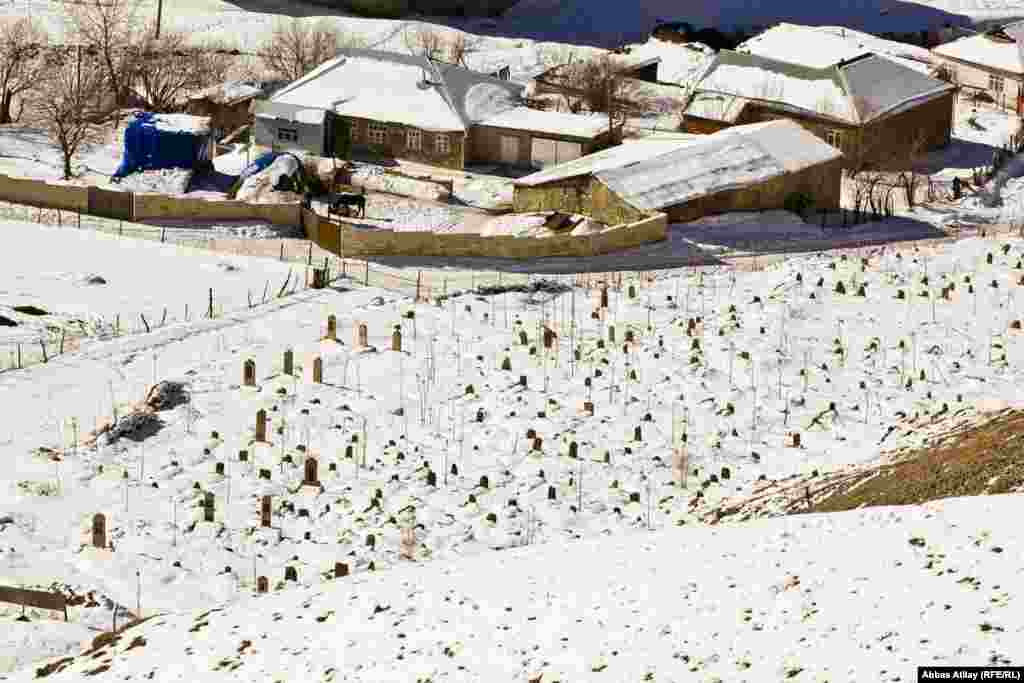 Laza kəndinin məzarlığı.