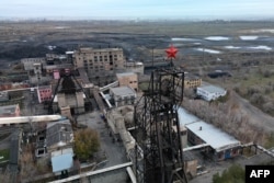 A photograph taken on October 28 shows a view of the Kostenko ArcelorMittal coal mine in the Qaraghandy region of northwestern Kazakhstan.
