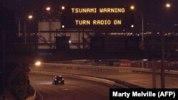 Предупреждение об угрозе цунами в Веллингтоне, Новая Зеландия, 14 ноября 2016 года. 