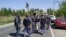 Police and military personnel on high alert in the Kyrgyz village of Kok-tash on April 29. 