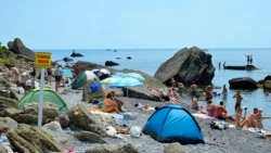 Пляж в Балаклаве. Июль 2019 года