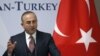 Georgia -- Turkish Foreign Minister Mevlut Cavusoglu speaks during a news briefing in Tbilisi, February 19, 2016