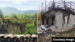 ირინა ხარატიშვილის ეზო და სახლი მეწყრამდე და მეწყრის შემდეგ ხემაღალში