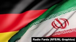 Iran-Germany combo flags.