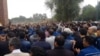 Hundreds of steel workers demonstrated in front of Khouzestan Governor's headquarters. They have not received wages for three months..
