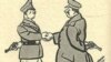 Карикатура: Сталин и Гитлер жмут друг другу руки