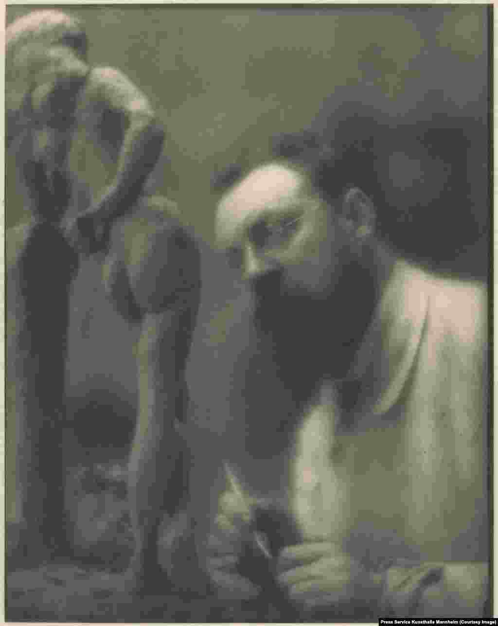 Fotogravură Edward Steichen, Matisse lucrînd la sculptura &bdquo;La Serpentine&rdquo;, 1909.