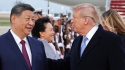 US President Donald Trump welcomes China's President Xi Jinping at Joint Base Andrews