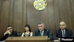 Armenia - The parliamentary leaders of the four main opposition parties at a joint news conference, Yerevan, 10Jun2014.