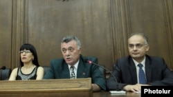 Armenia - The parliamentary leaders of three leading opposition parties at a joint news conference, Yerevan, 10Jun2014.