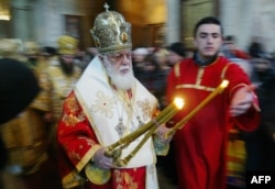 Патірарх Ілія ІІ під час богослужіння в Светітсховельському кафедральному соборі в Мцхеті, давній столиці Грузії. Архівне фото квітня 2007 року
