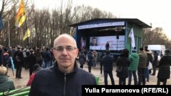 Соломон Гинзбург на акции памяти Бориса Немцова в Калининграде