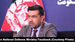 غفور احمد جاوید سخنگوی شورای عالی صلح افغانستان حین صحبت در یک کنفرانس خبری در کابل. 03Dec2018