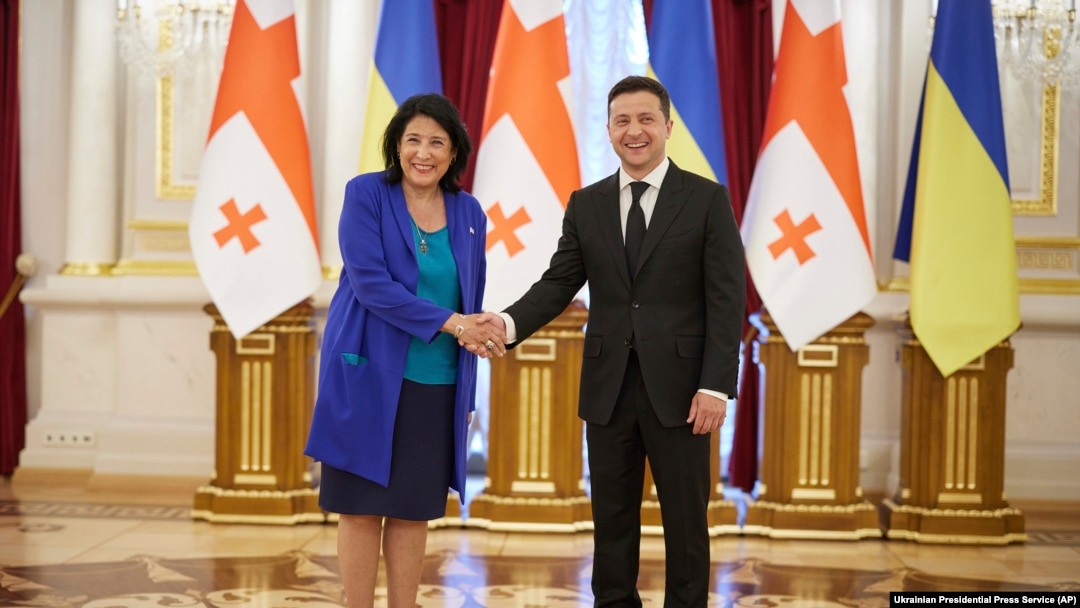 Саломе Зурабишвили и Владимир Зеленский, архивная фотография