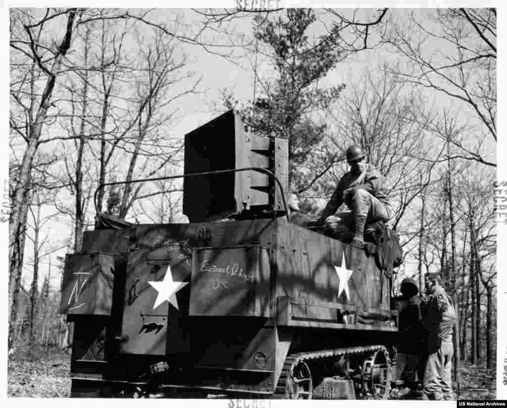 The &quot;Ghost Army&quot; also deployed vehicle-mounted speakers (pictured) that blasted recordings of a large army on the move. According to Smithsonian, the &quot;Ghost Army&rsquo;s&quot; deception saved thousands of lives as German defenses melted away in the face of apparently overwhelming Allied force.