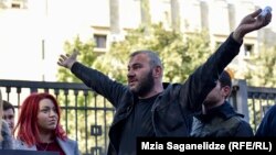 Заза Саралидзе на акции протеста