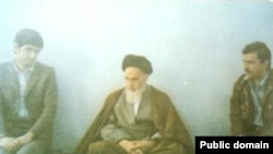 Massoud Rajavi the Secretary-General of People's Mujahedin (R) and Mussa Khiabani with Ayatollah Khomeini in the months after the Iranian revolution.