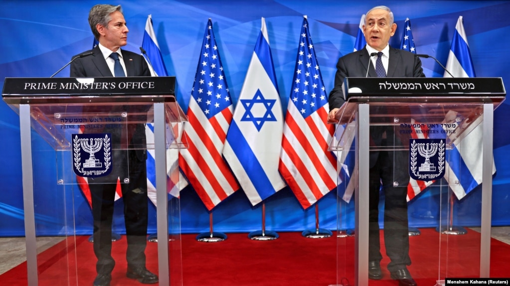 Энтони Блинкен (слева) и Биньямин Нетаньяху