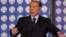 ITALY -- Former Prime Minister and president of Italian right-wing party Forza Italia, Silvio Berlusconi, speaks during a convention of his party at Ischia, October 14, 2017