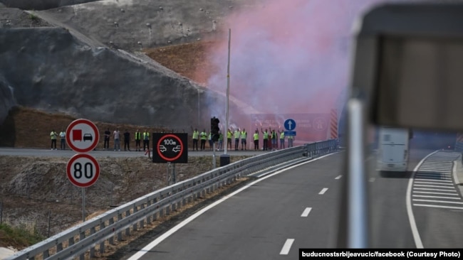 Workers on the Miloš Veliki highway section, July 5, 2025.