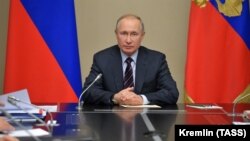 Президент России Владимир Путин на совещании Совета безопасности РФ в Кремле, 21 февраля 2020 года